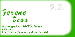 ferenc dios business card